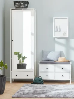 Halmeubel TERPET met spiegel wit