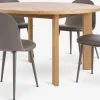 HARESKOV Ø129 tafel eiken + 4 ULDAL stoelen bruin