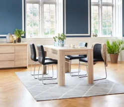 HASLUND L160 tafel eiken + 4 HAMMEL stoelen zwart