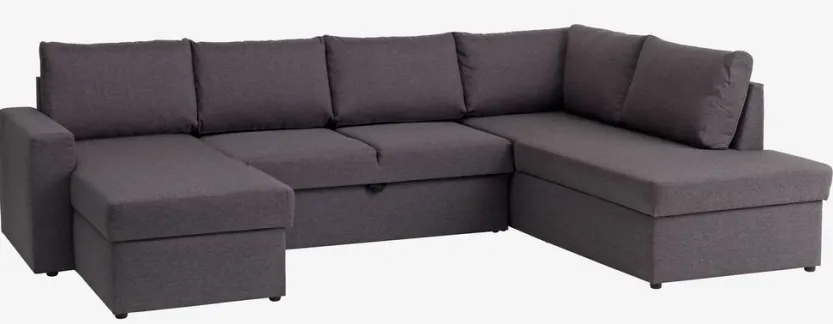 Hoekbank MARSLEV donkergrijze stof