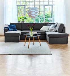 Hoekbank MARSLEV donkergrijze stof