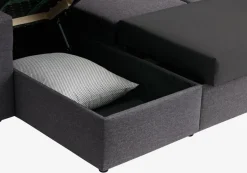 Hoekbank MARSLEV donkergrijze stof
