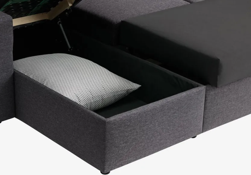 Hoekbank MARSLEV donkergrijze stof