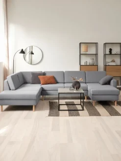 Hoekbank SVALBARD links lichtgrijs