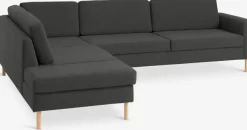 Hoekbank SVALBARD open einde links donkergrijs
