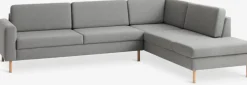 Hoekbank SVALBARD open einde rechts lichtgrijs