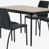 JEGIND L130 tafel eiken/zwart + 4 ASAA stoelen zwart