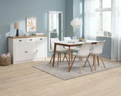 JEGIND L130 tafel wit + 4 KASTRUP stoelen wit