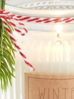 Kaars AMMONIT Ø10xH10 wit met decoratie