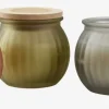 Kaars JARLE Ø6xH6cm met deksel assorti