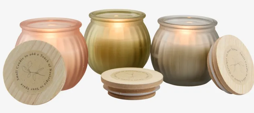 Kaars JARLE Ø6xH6cm met deksel assorti