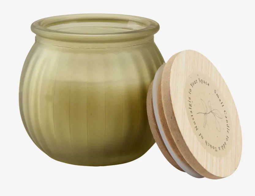 Kaars JARLE Ø6xH6cm met deksel assorti