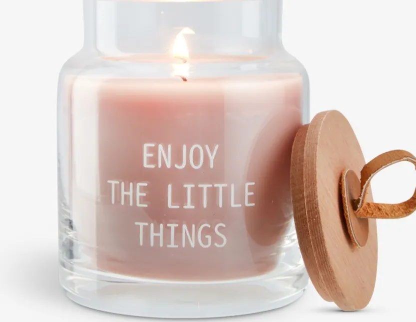 Kaars KENNETH Ø9xH11cm roze met deksel