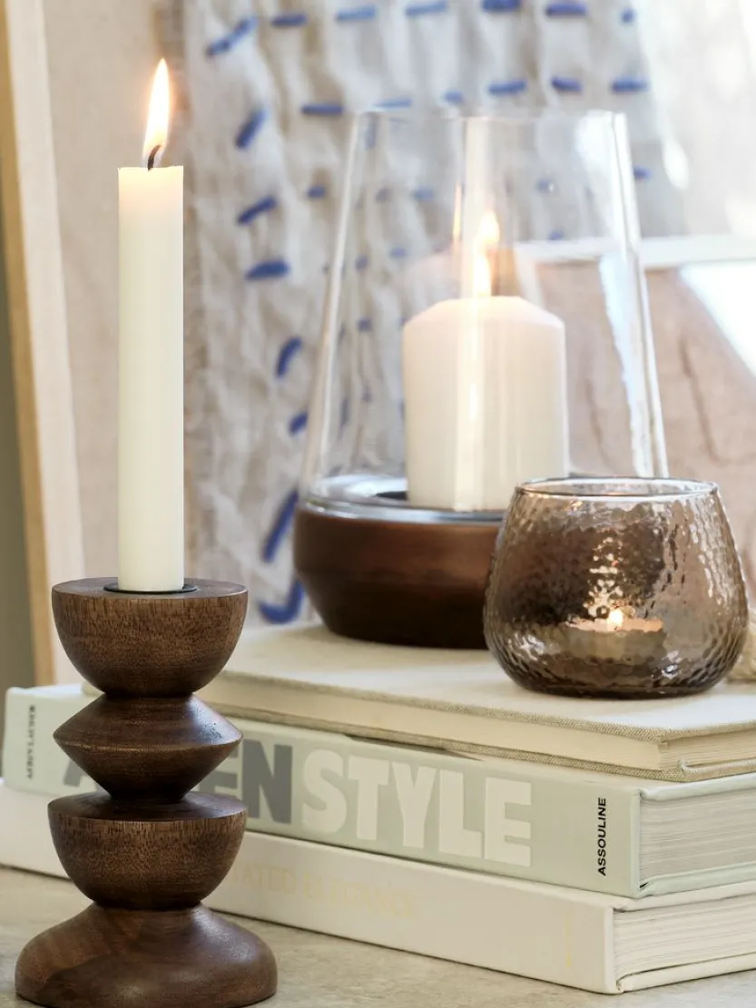 Kandelaar JANUS Ø9xH14 cm bruin