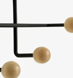 Kapstok GAMBY 6 haken naturel/zwart