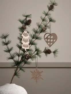 Kerstdecoratie BESTLA 6 stuks naturel