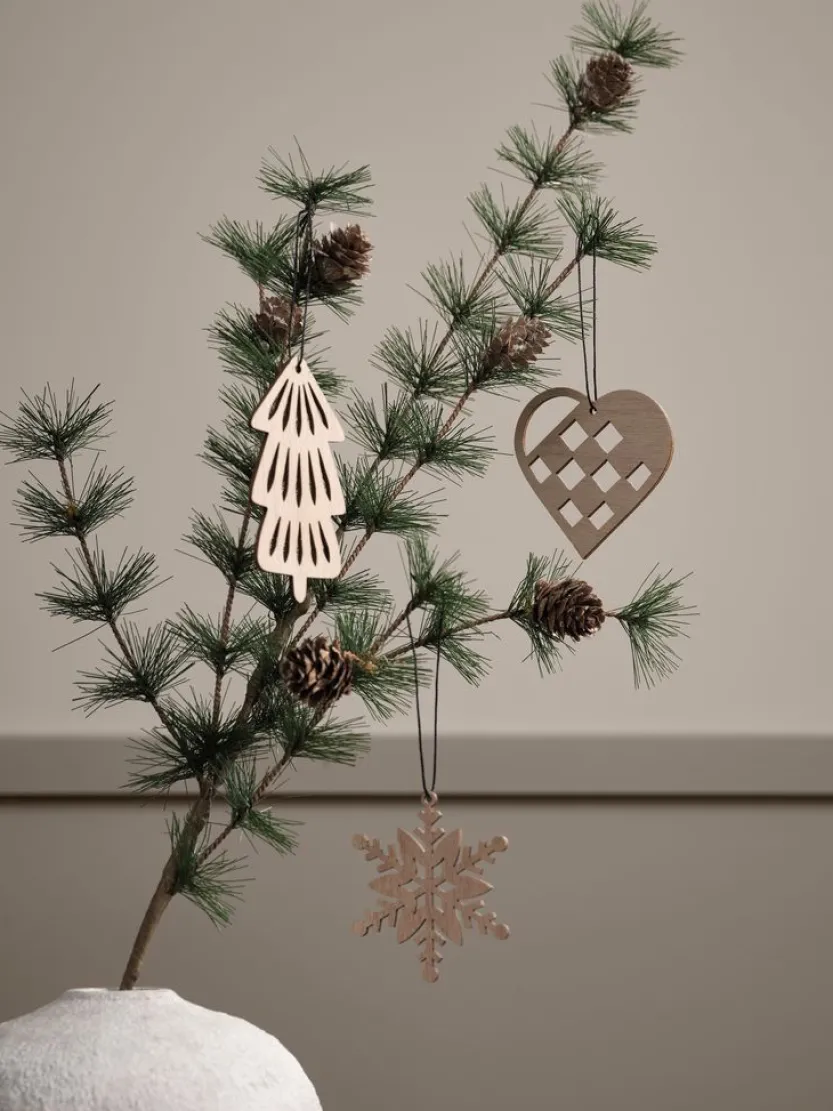 Kerstdecoratie BESTLA 6 stuks naturel