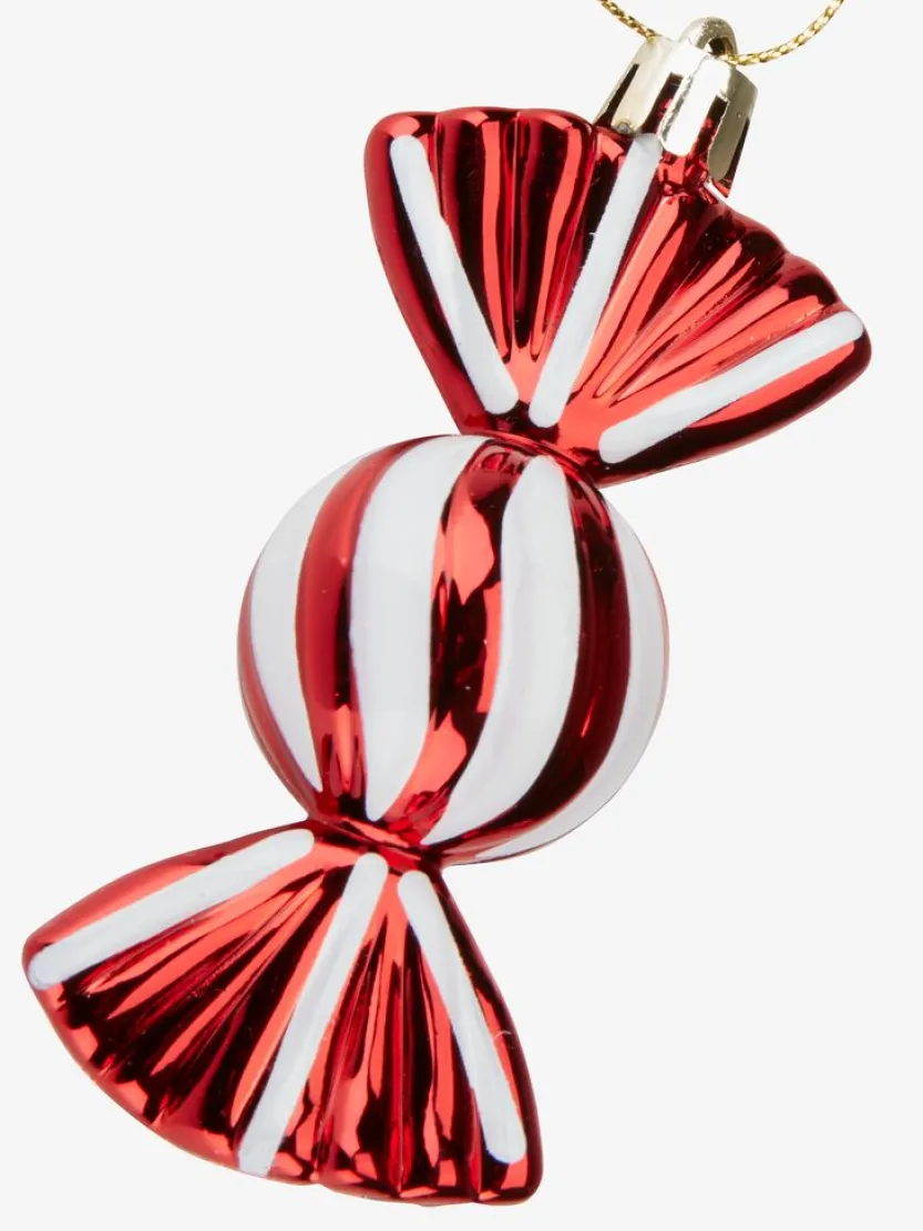 Kerstdecoratie VERDIT B10xH3cm 4 stuks rood/wit