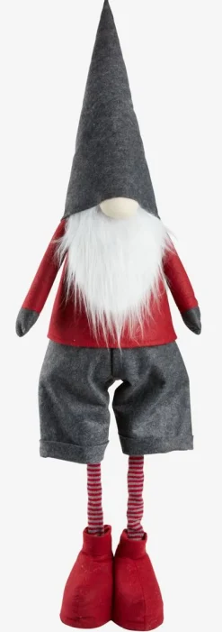 Kerstelf HALM H80-120cm rood/grijs