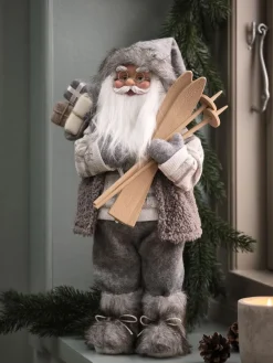 Kerstman KARNEOL B24xL15xH41cm grijs en wit