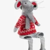 Kerstmuis GYLVE H67cm grijs