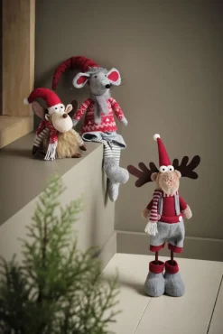 Kerstmuis GYLVE H67cm grijs