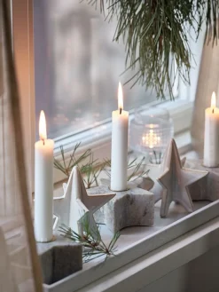 Kerstster RAV B11xL12xH11cm steengoed wit