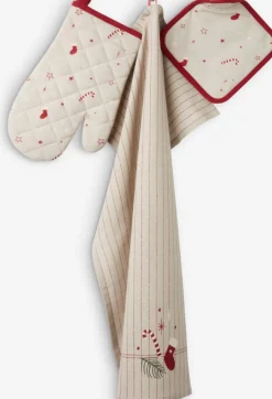 Keukenset IVALDI 3 stuks beige/rood