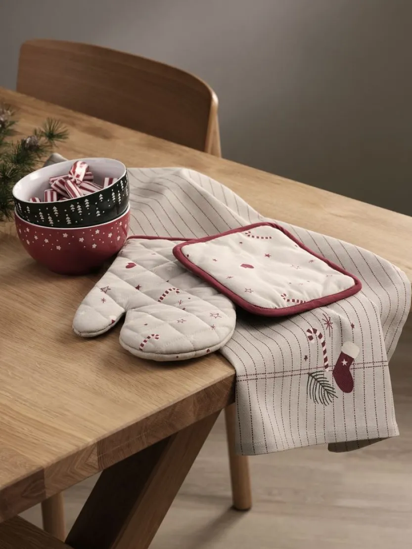 Keukenset IVALDI 3 stuks beige/rood