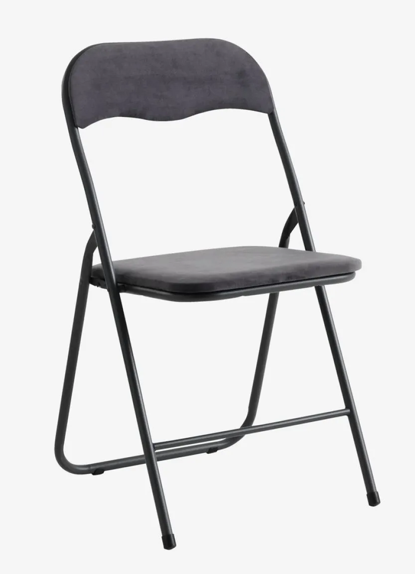 Klapstoel VOEL fluweel donkergrijs