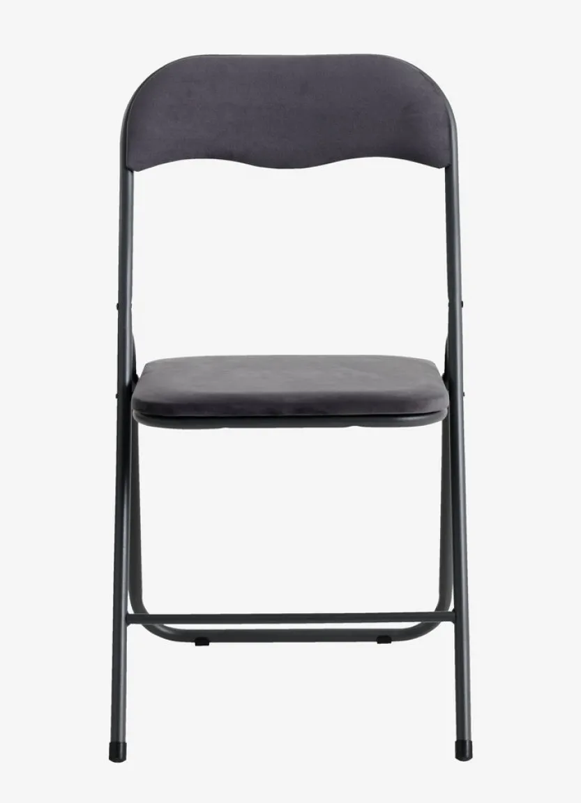 Klapstoel VOEL fluweel donkergrijs