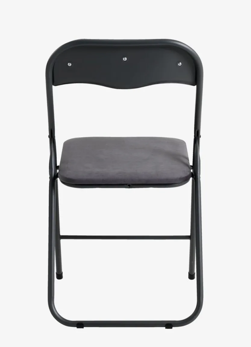 Klapstoel VOEL fluweel donkergrijs