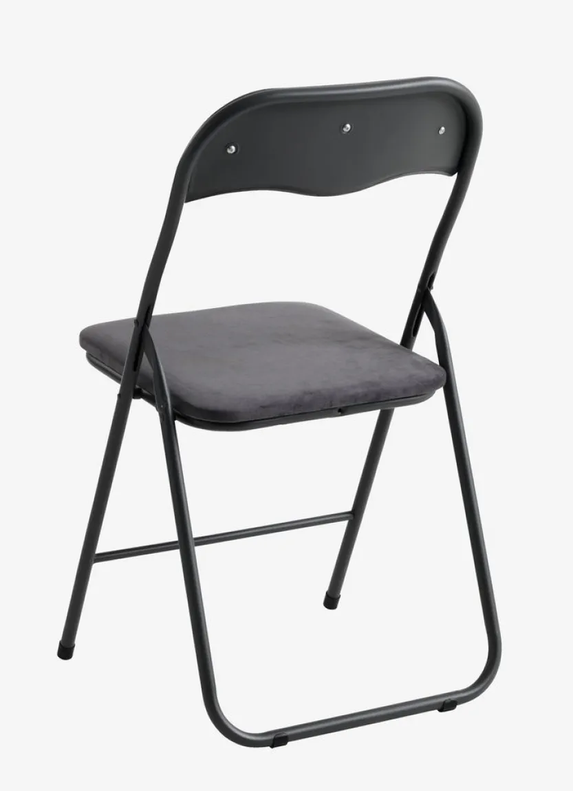 Klapstoel VOEL fluweel donkergrijs