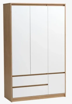 Kledingkast BILLUND 119x193 wit/eiken