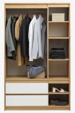 Kledingkast BILLUND 119x193 wit/eiken