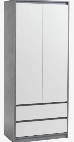Kledingkast BILLUND 80x193 wit/beton
