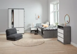 Kledingkast BILLUND 119x193 wit/beton