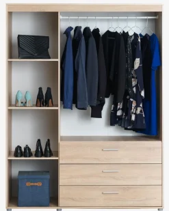 Kledingkast BIRKELSE 150x198 eiken/wit