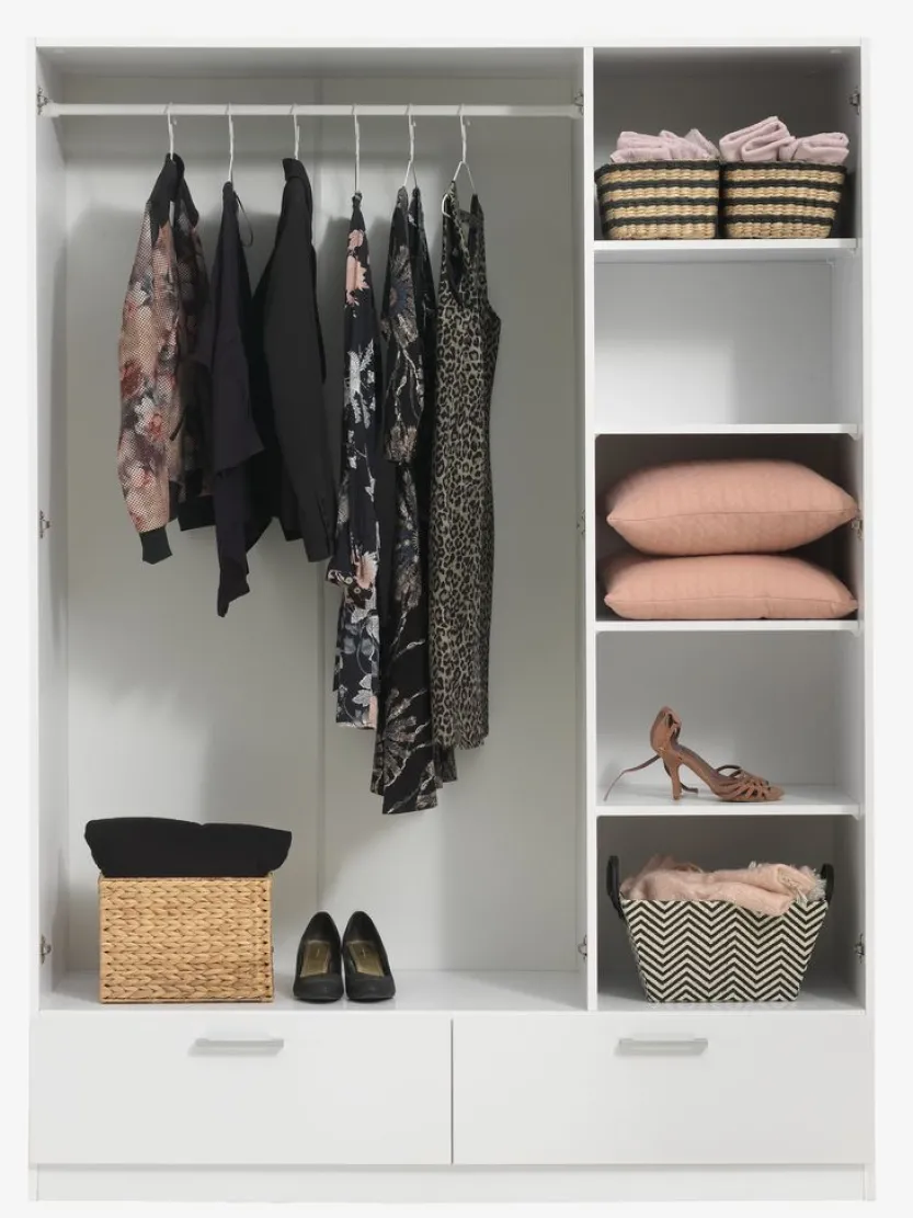 Kledingkast ELLESTED 144x200 3 deuren 2 lades wit