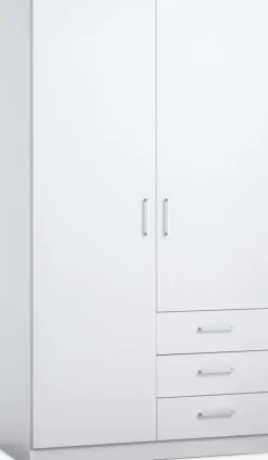 Kledingkast FANDRUP 97x176 2 deuren 3 lades wit