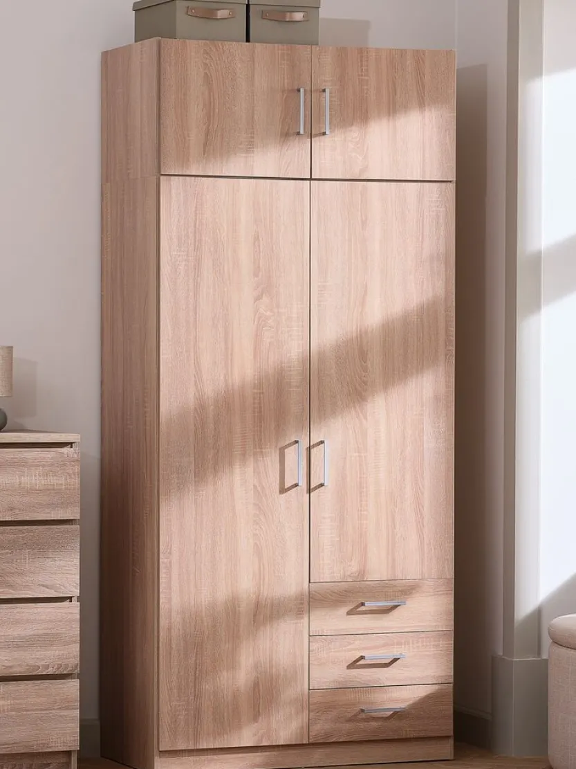 Kledingkast FANDRUP 97x176 2 deuren 3 lades licht eiken