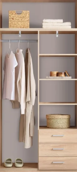 Kledingkast FANDRUP 97x176 2 deuren 3 lades licht eiken