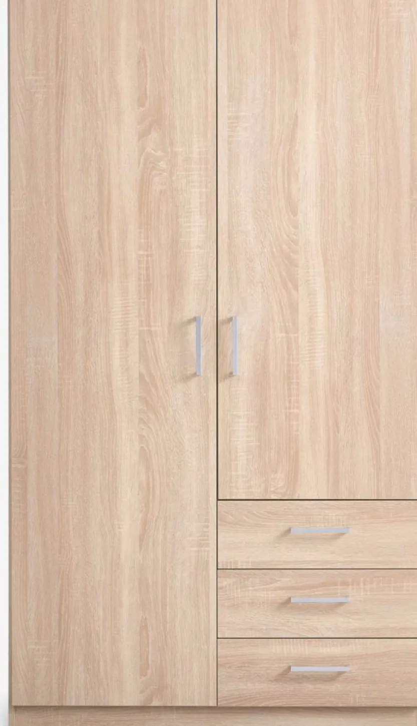 Kledingkast FANDRUP 97x176 2 deuren 3 lades licht eiken