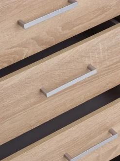 Kledingkast FANDRUP 145x176 3 deuren 3 lades licht eiken