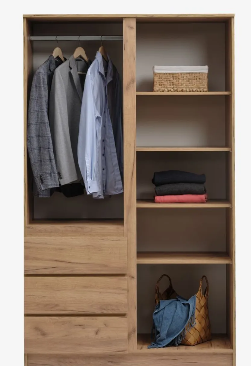 Kledingkast LIMFJORDEN 120x200 naturel eiken kleur