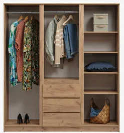 Kledingkast LIMFJORDEN 180x200 naturel eiken kleur