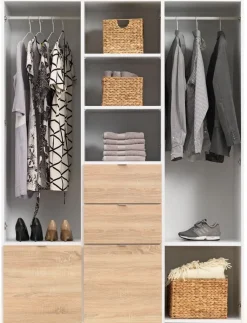 Kledingkast NAUTRUP 149x200 3 deuren eiken kleur/wit