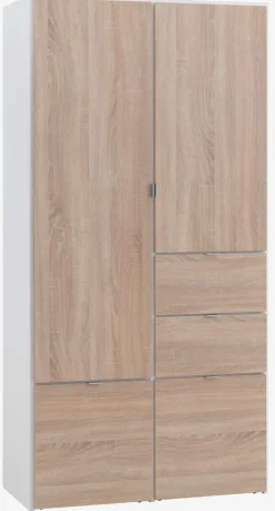 Kledingkast NAUTRUP 100x200 2 deuren eiken kleur/wit