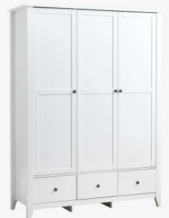 Kledingkast NORDBY 150x200 3 deuren 3 lades wit