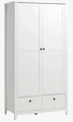 Kledingkast NORDBY 105x200 2 deuren 2 lades wit